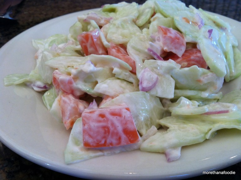 cucumber, tomato, sour cream