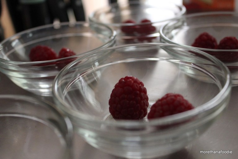 raspberries in dish
