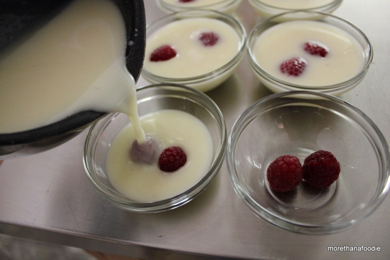 filling dish for panna cotta