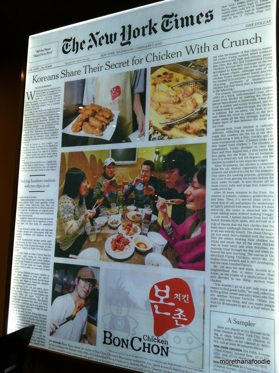 bon chon in new york times