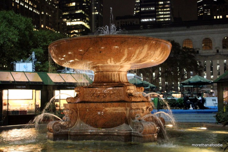 Fountain at Bryant Park NYC