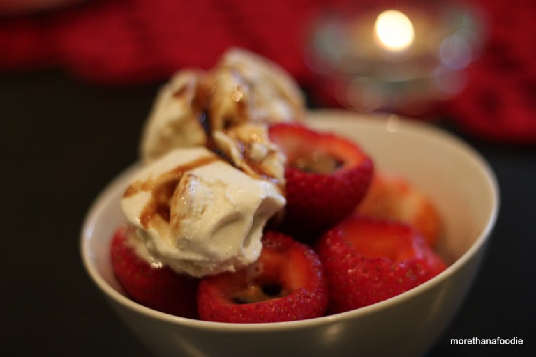 strawberries ice cream balsamic vinegar