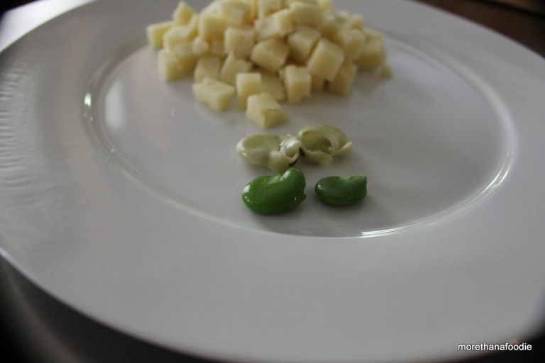 shelled favas and pecorino romano