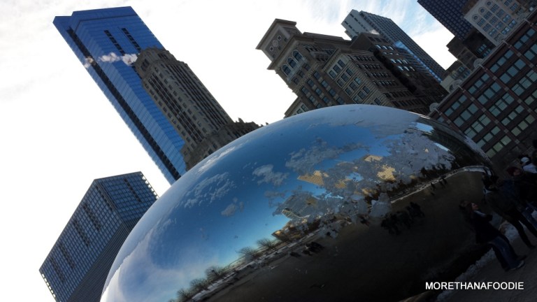 millenium park winter skyline
