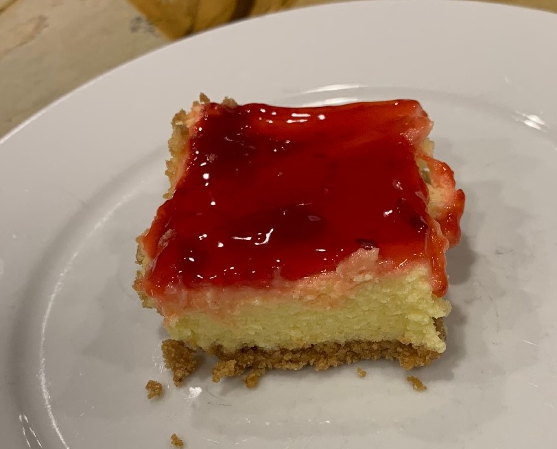 sliced jello no bake cherry cheesecake craving