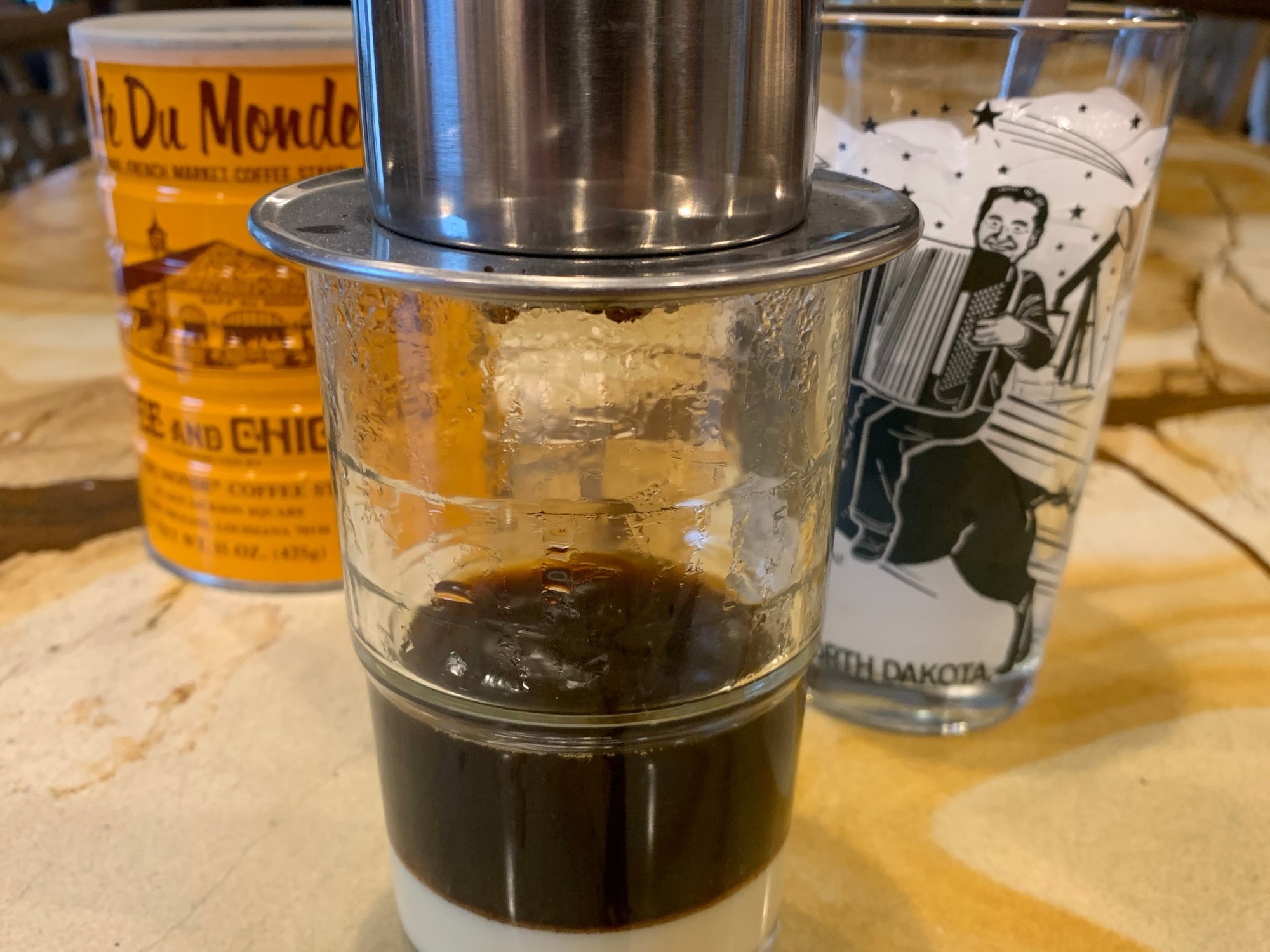 cafe sua da chickory coffee sweetened condensed milk vietnamese coffee raygun glass lawrence welk buffalo north dakota morethanafoodie