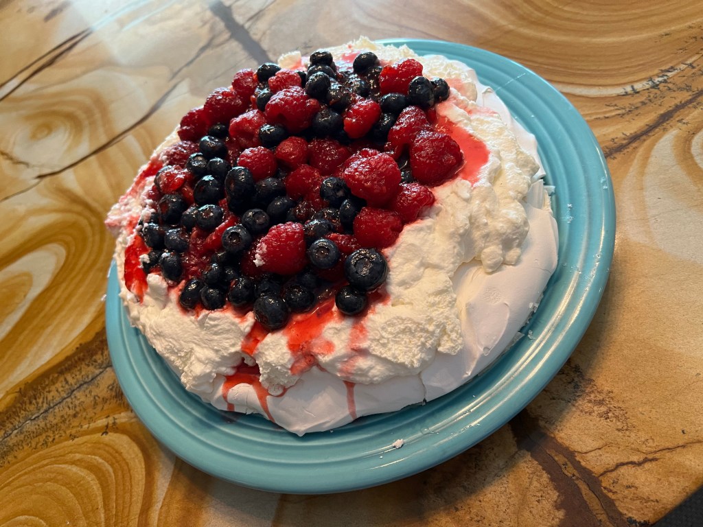 Pavlova with fruit - Copyright morethanafoodie.com